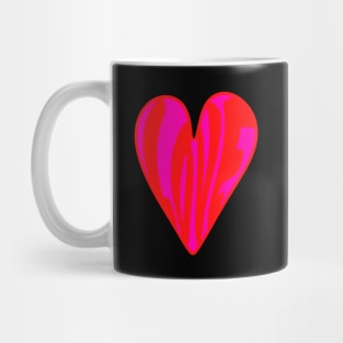 Hippie Style Love Heart, Red and Pink Mug